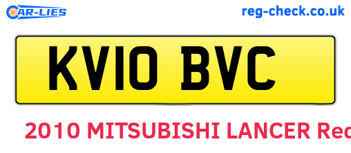 KV10BVC are the vehicle registration plates.