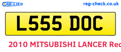 L555DOC are the vehicle registration plates.