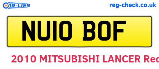 NU10BOF are the vehicle registration plates.