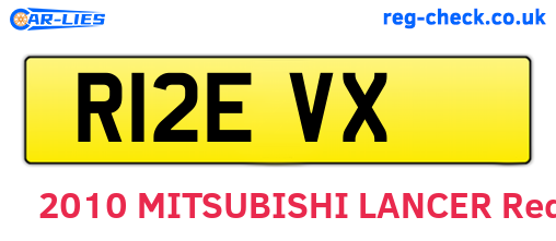 R12EVX are the vehicle registration plates.