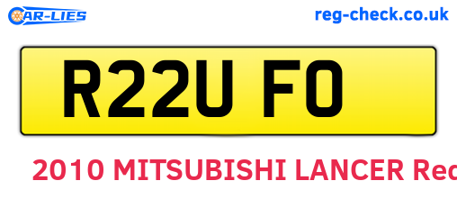 R22UFO are the vehicle registration plates.