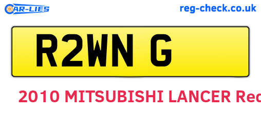R2WNG are the vehicle registration plates.