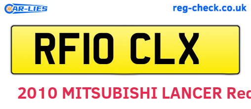 RF10CLX are the vehicle registration plates.