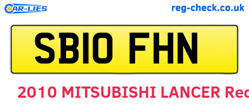 SB10FHN are the vehicle registration plates.