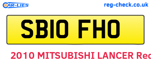 SB10FHO are the vehicle registration plates.