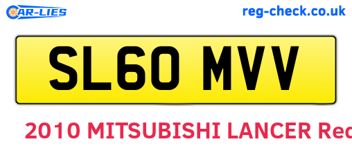 SL60MVV are the vehicle registration plates.