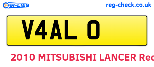 V4ALO are the vehicle registration plates.