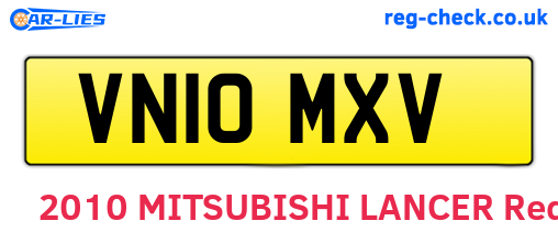 VN10MXV are the vehicle registration plates.