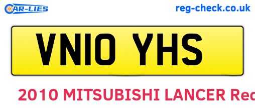 VN10YHS are the vehicle registration plates.