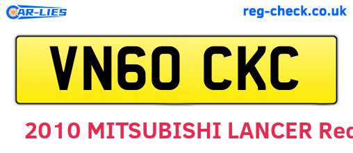 VN60CKC are the vehicle registration plates.