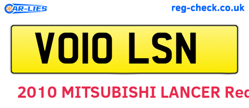 VO10LSN are the vehicle registration plates.