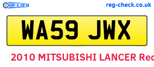 WA59JWX are the vehicle registration plates.