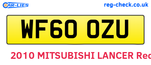 WF60OZU are the vehicle registration plates.