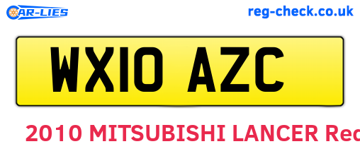WX10AZC are the vehicle registration plates.
