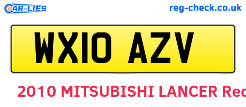 WX10AZV are the vehicle registration plates.