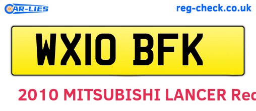 WX10BFK are the vehicle registration plates.