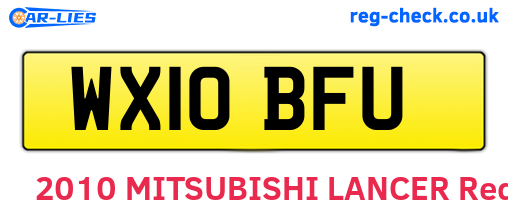 WX10BFU are the vehicle registration plates.