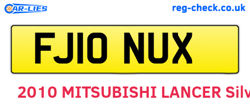 FJ10NUX are the vehicle registration plates.