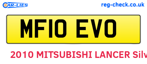 MF10EVO are the vehicle registration plates.