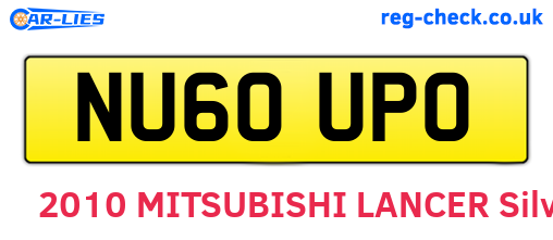 NU60UPO are the vehicle registration plates.