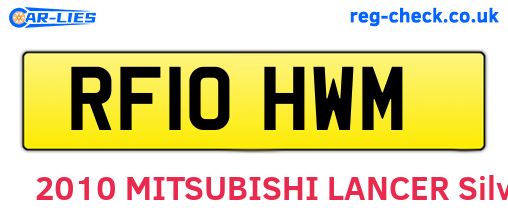 RF10HWM are the vehicle registration plates.