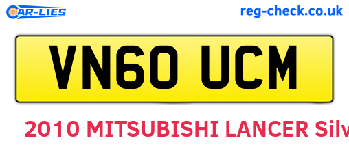 VN60UCM are the vehicle registration plates.