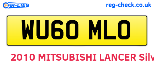 WU60MLO are the vehicle registration plates.