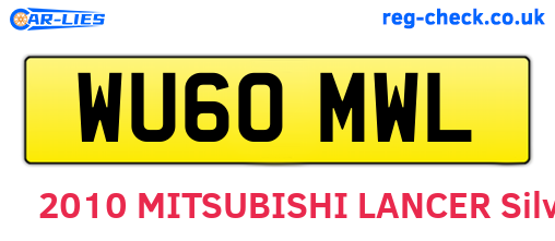 WU60MWL are the vehicle registration plates.