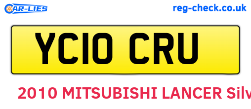 YC10CRU are the vehicle registration plates.