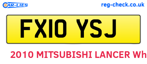 FX10YSJ are the vehicle registration plates.