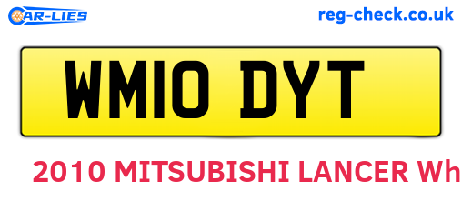 WM10DYT are the vehicle registration plates.