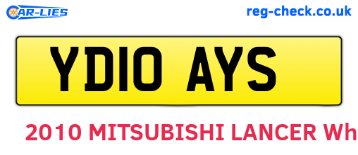 YD10AYS are the vehicle registration plates.