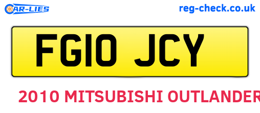 FG10JCY are the vehicle registration plates.