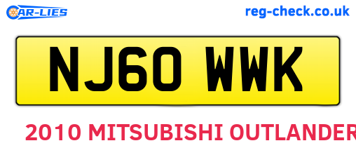 NJ60WWK are the vehicle registration plates.