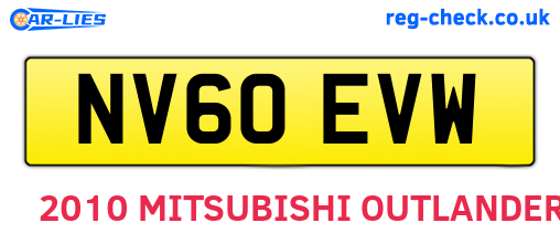 NV60EVW are the vehicle registration plates.