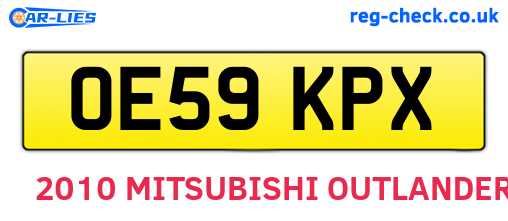 OE59KPX are the vehicle registration plates.