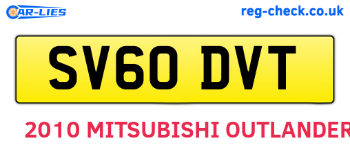 SV60DVT are the vehicle registration plates.