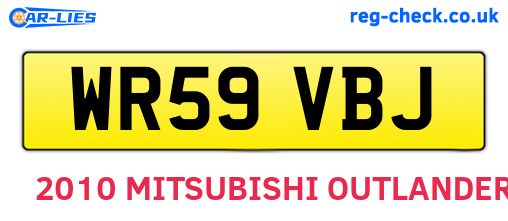 WR59VBJ are the vehicle registration plates.