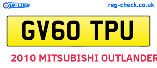 GV60TPU are the vehicle registration plates.
