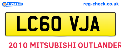 LC60VJA are the vehicle registration plates.