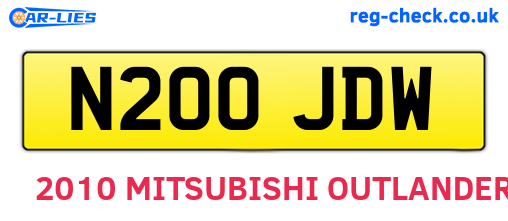 N200JDW are the vehicle registration plates.