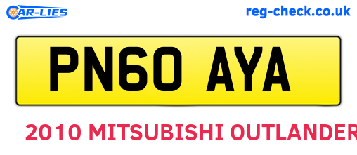 PN60AYA are the vehicle registration plates.