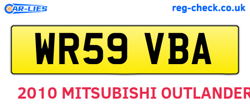 WR59VBA are the vehicle registration plates.