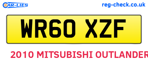 WR60XZF are the vehicle registration plates.