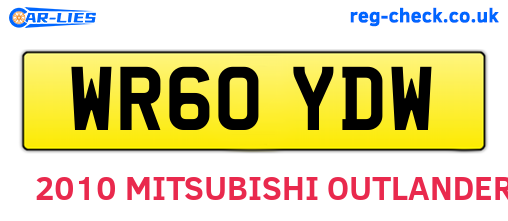 WR60YDW are the vehicle registration plates.
