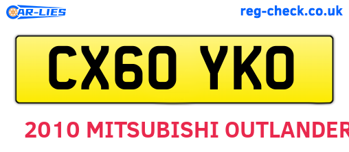 CX60YKO are the vehicle registration plates.