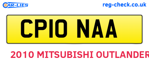 CP10NAA are the vehicle registration plates.