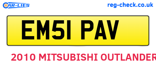 EM51PAV are the vehicle registration plates.