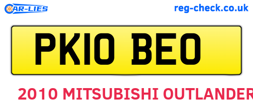 PK10BEO are the vehicle registration plates.