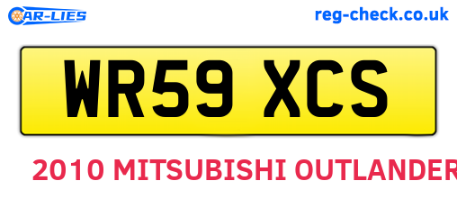 WR59XCS are the vehicle registration plates.